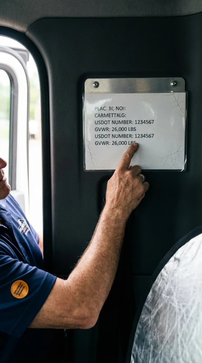 USDOT licensing placard verification in Walker